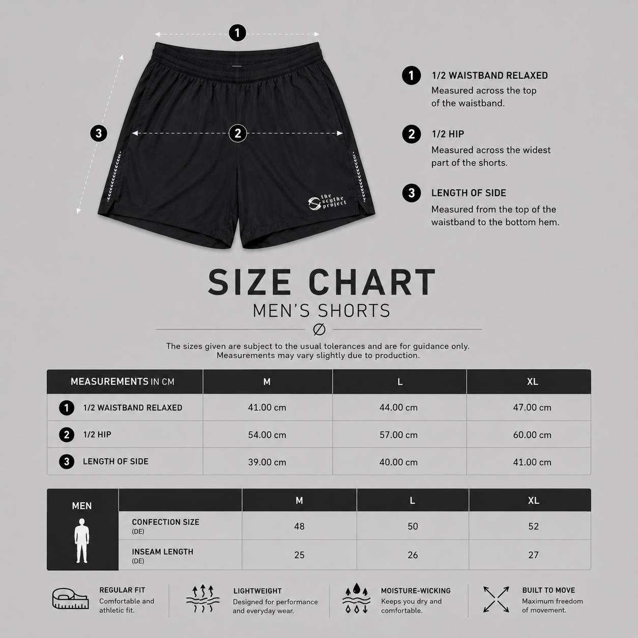 SizeChart The Scythe Project Hybrid Short